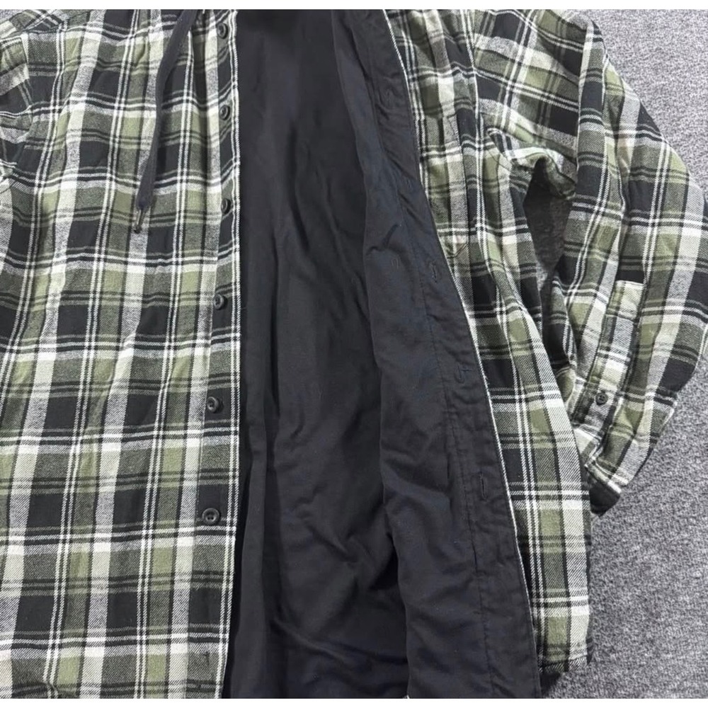 RedHead Brand Co Mens Green Black Plaid Hooded Flannel Shirt Jacket Size Small - Picture 6 of 7